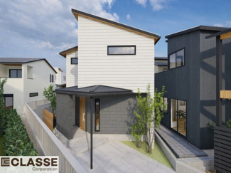 【外観パース】 | 宇治市五ヶ庄二番割　2区画B号地　売土地　建築条件付き | ・参考プラン価格：2620万（別途外構費253万）
・建物価格は参考価格になります。
（弊社標準建物30坪で計算した価格です）
・参考プラン延床面積：94.66㎡