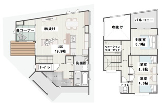 【参考プラン】 | 宇治市五ヶ庄二番割　2区画B号地　売土地　建築条件付き | 自由設計になりますので設計士と直接お話していただきオンリーワンのおうちづくりが可能です！需要の多いランドリールームも実現可能です。一緒に楽しくお家づくりをしていきましょう！