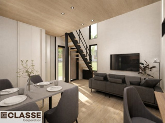 【完成予想図】 | 宇治市五ヶ庄二番割　2区画A号地　売土地　建築条件付き | 気密測定器を保有しており、自社での気密測定を実現しております。気密処理をし、気密測定まで標準でさせていただいております。