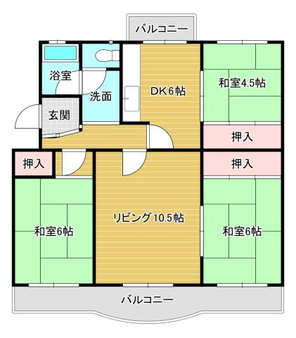 市公社若松台分譲住宅18棟の間取り