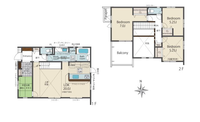 福岡市西区今宿上ノ原第1-7棟（3号棟）の間取り|全居室収納豊富で便利です。