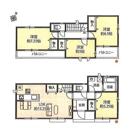 [新築住宅] さいたま市北区吉野町2丁目 全5棟の間取り