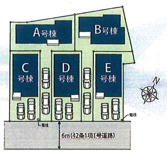 [新築住宅] さいたま市北区吉野町2丁目 全5棟の区画図