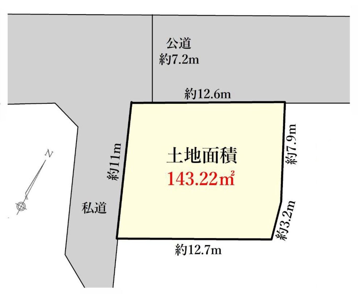 開放感のある土地　JR横須賀線「逗子」駅徒歩20分の土地図|整形地