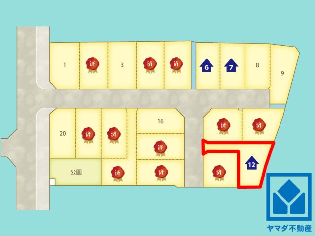 大津市月輪３丁目　4期　12号地の区画図