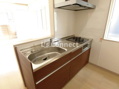 【キッチン】 | 花みずきⅡ | ２口ガスコンロのシステムキッチン。（参考写真）