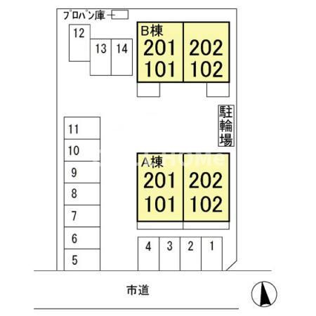 エスペランサアーク　Ｂの区画図|当社、チルホームのHPもご覧ください(^^)/物件情報多数♪