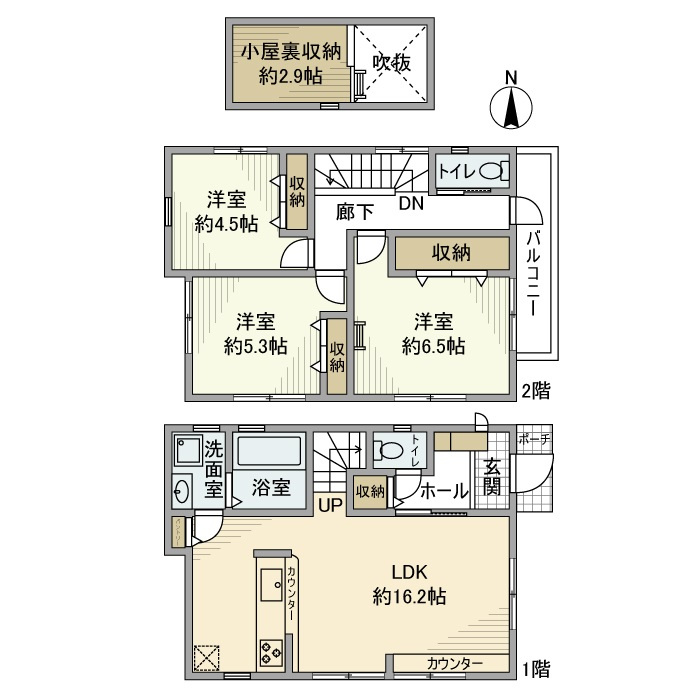 泉町戸建の間取り