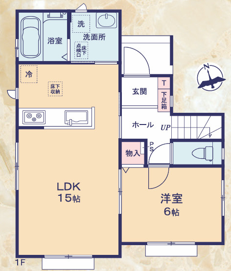 静岡市駿河区向敷地１4期（全6棟）E号棟　新築戸建の間取り|1階間取り