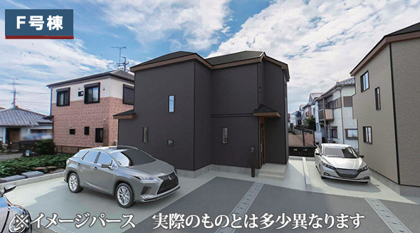 静岡市駿河区向敷地１4期（全6棟）F号棟　新築戸建の外観パース|外観パース