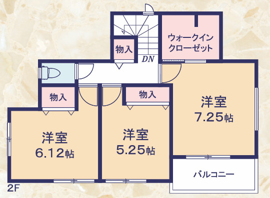 静岡市駿河区向敷地１4期（全6棟）F号棟　新築戸建の間取り|2階間取り