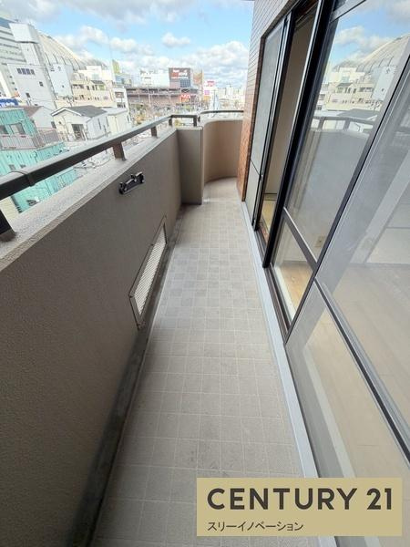 ライオンズマンション大正橋公園のバルコニー|★物干しスペースたっぷり★