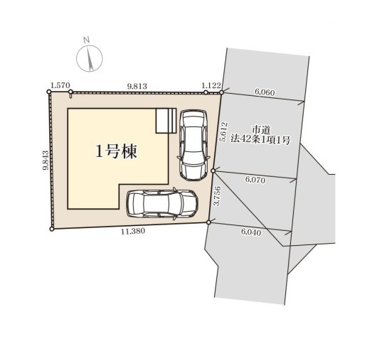 福岡市西区野方5丁目第1-1棟（1号棟）の間取り