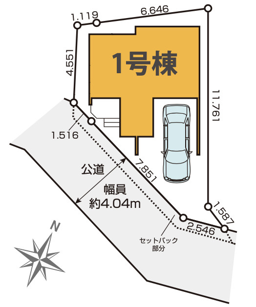 【仲介手数料無料】所沢市北有楽町３期全１棟　所沢市の新築住宅なら西武ハウジングの区画図