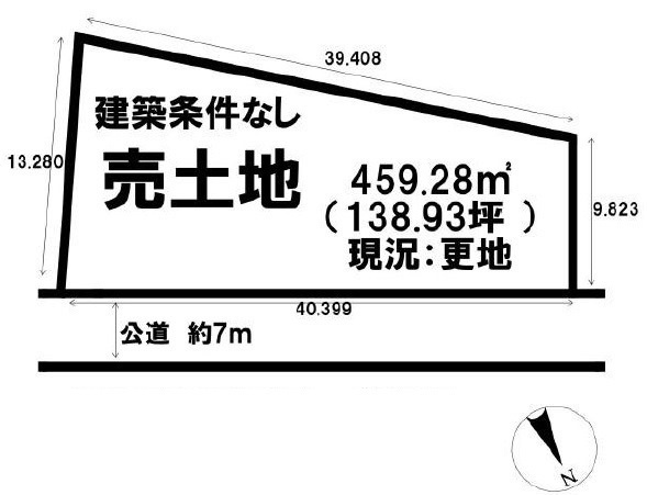 川越市渋井　建築条件なし売地　「上福岡駅」徒歩38分　敷地69坪　【南古谷小学区】の土地図|一括売り可能です。