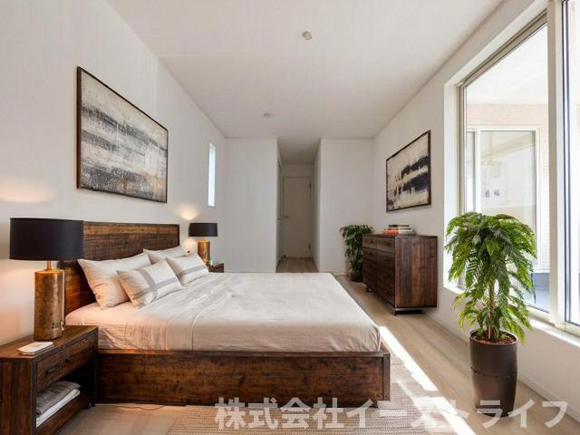 【新築戸建】　いわき小名浜大原第9の寝室|寝室に家具を配置したイメージ画像です
※本画像はCGで作成しており、実際に現地に 家具は置かれておりません。また、価格に 家具は含まれておりません。
