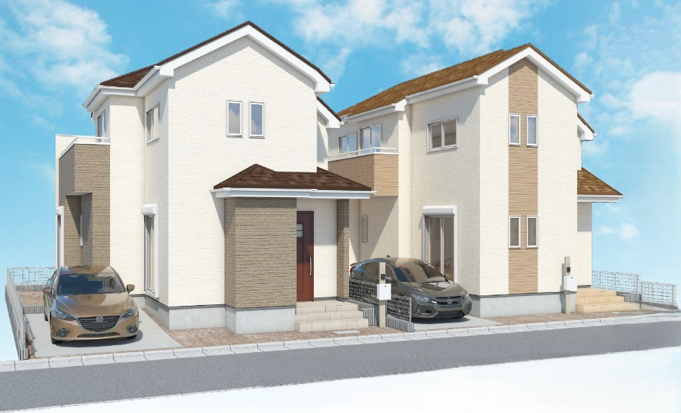 越谷市千間台東3丁目　新築戸建　B号棟の外観パース