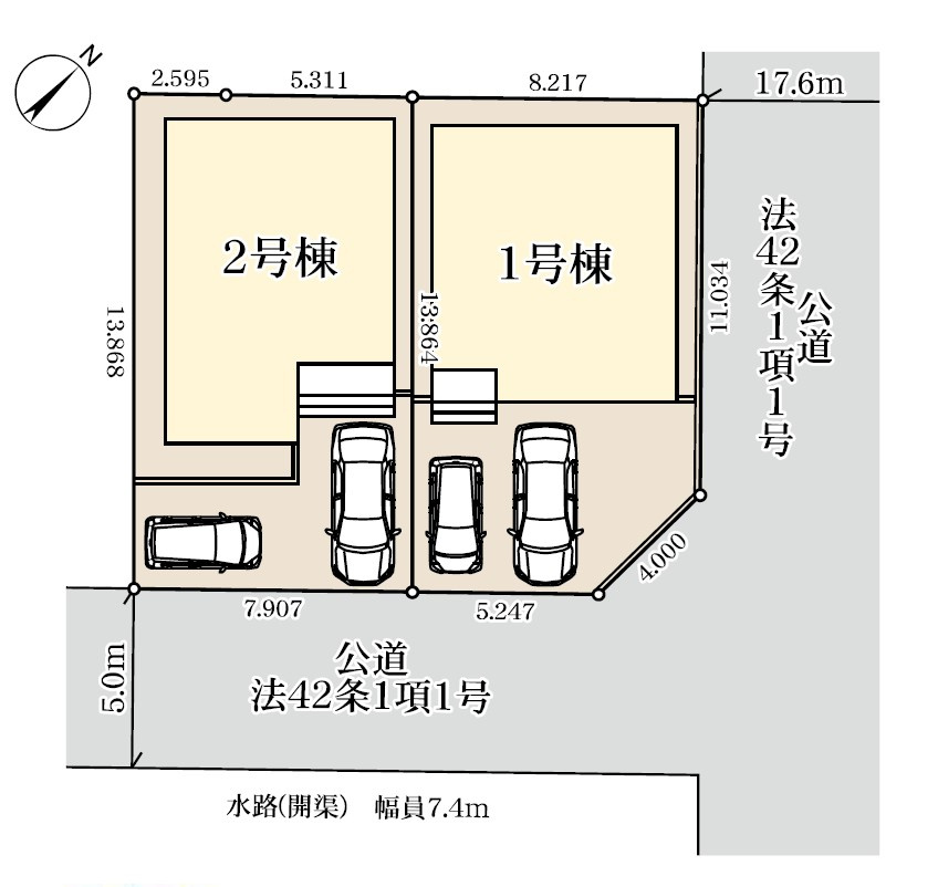 越谷市大沢　新築戸建て　2号棟の区画図