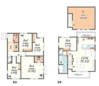 【参考プラン】 | 建築条件付き土地/南大泉7区画 | 1区画参考プラン
大型5LDK、主寝室11帖、大型ロフト14帖越え