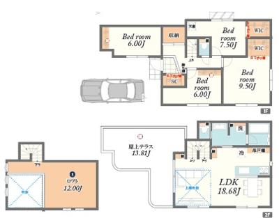 【完成予想図】 | 建築条件付き土地/南大泉7区画 | 飾り棚があり、季節を感じる小物や、思い出の写真など飾れます