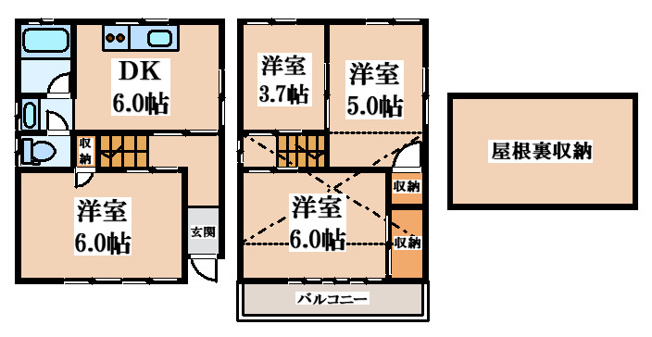 【間取り】 | 寺川5丁目貸家