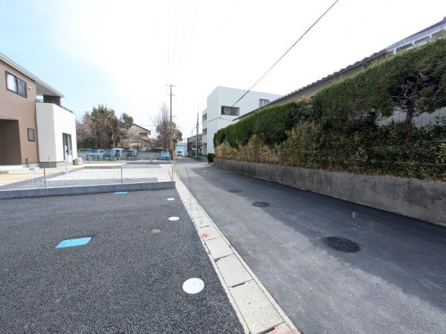 【新築戸建】　いわき市小名浜大原1期　全6棟　長期優良住宅の前面道路含む現地写真|南側4ｍ公道