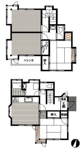 あきる野市入野の中古一戸建の間取り