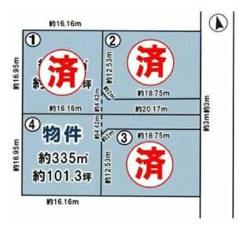 売地　下野市仁良川の区画図