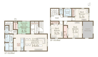 【間取り】 | 新築　新潟市西区西小針台第1  1号 | ☆4LDK＋S　駐車スペース2台可能☆