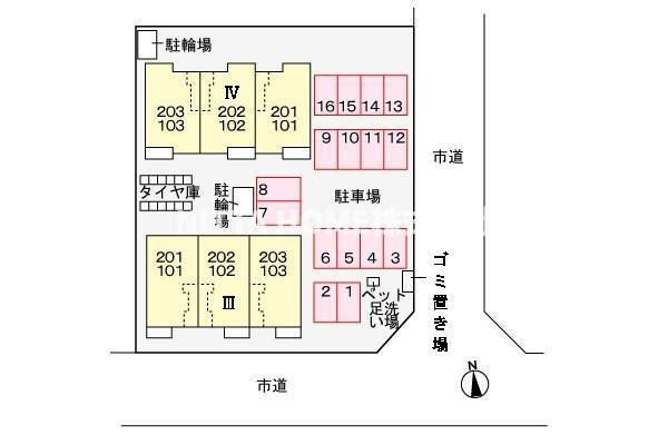 グリーンコート西田Ⅳの区画図