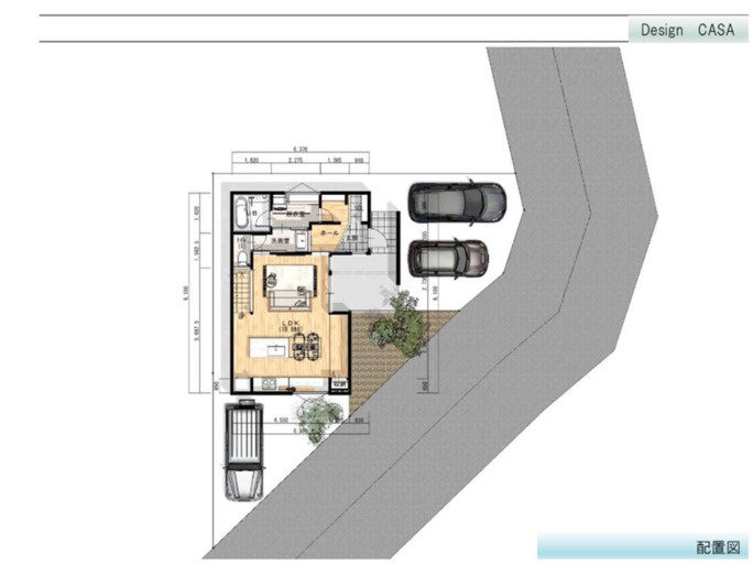 阿久比町大字宮津　エコタウン宮津E-8区画の区画図|建物配置図面
※図面と現況が異なる場合は、現況を優先とさせていただきます。