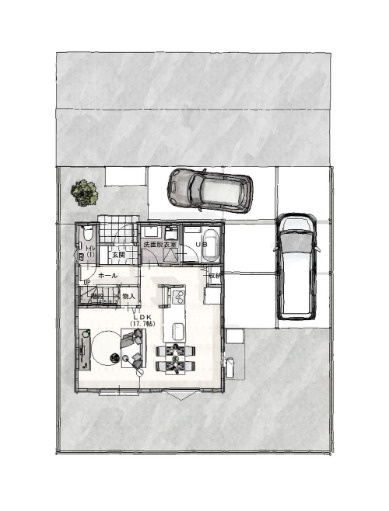 阿久比町大字宮津　エコタウン宮津E-12区画の区画図|建物配置図面
※図面と現況が異なる場合は、現況を優先とさせていただきます。
