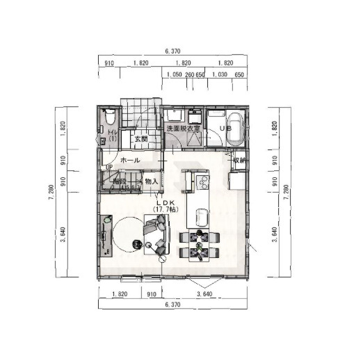 阿久比町大字宮津　エコタウン宮津E-12区画の間取り|1F：平面図