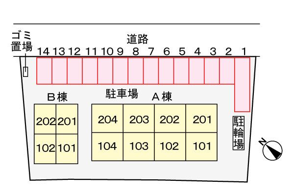 ガーデンハウス　エアリー　Ａの駐車場|駐車場