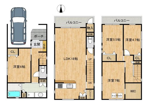 甲子園口5丁目　新築戸建の間取り