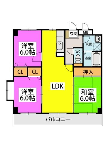 クレベール清水の間取り|※図面と現況が異なる場合は現況優先になります。
