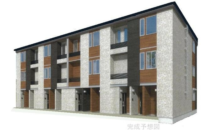 稲城市矢野口のアパートの外観パース