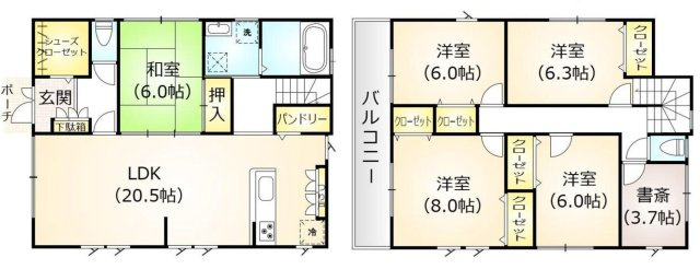 青梅市大門１丁目の中古一戸建の間取り