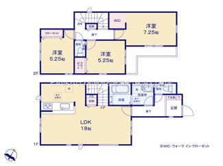 【間取り】 | 小学校6分　リビングイン階段　ZEH水準の長期優良住宅　香取1　全3棟　1号棟 | リビングイン階段でコミュニケーションがとりやすくなり家族の会話が増えそうです♪
