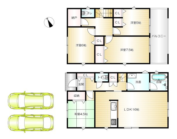 紀の川市下井阪第3 4号棟　の間取り