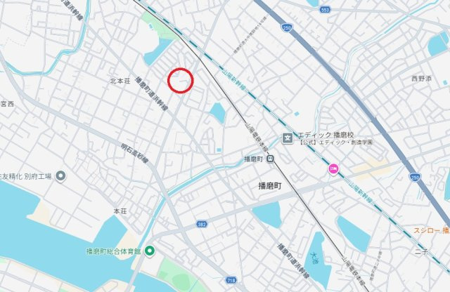 加古郡播磨町北本荘1丁目　　山陽電鉄「播磨町駅」徒歩9分の地図