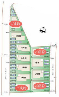 【区画図】 | 読谷村喜名Ⅱ（全11棟）B・C・D・F・I号棟 | ※残りB・C・D・F・I号棟