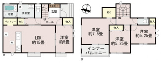 【間取り】 | 読谷村喜名Ⅱ（全11棟）B・C・D・F・I号棟 | C号棟　3590万円