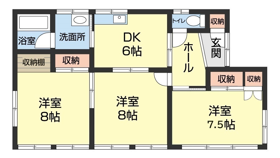 泉三嶽根貸家の間取り