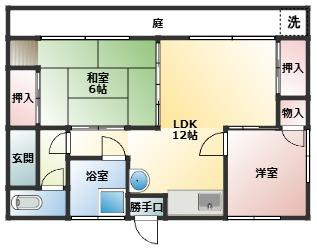 郡家町借家の間取り