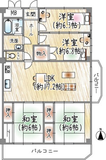 【間取り】 | 宝塚リッツハウスB棟