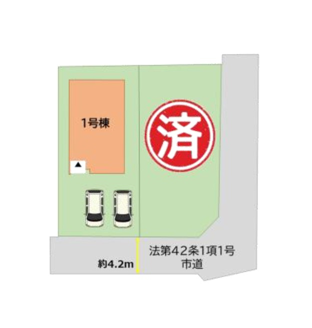 福岡市東区美和台3丁目第2-2棟（1号棟）の区画図|配置図