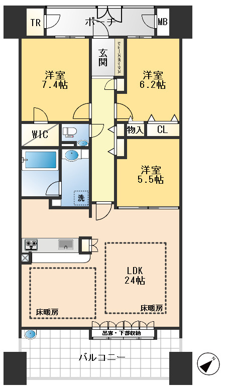 コスモフォレスタ箕面の間取り