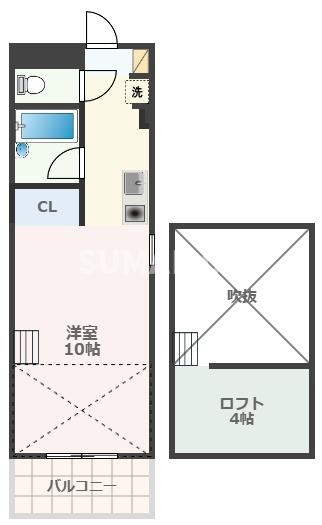 熊本市南区十禅寺２丁目の賃貸マンションの間取り