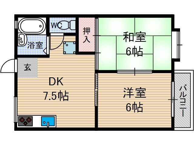 【間取り】 | 二階堂ハイツA棟